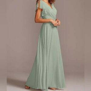 David's bridal Bridesmaids Dress Dustry Sage Size 8 Style F20065